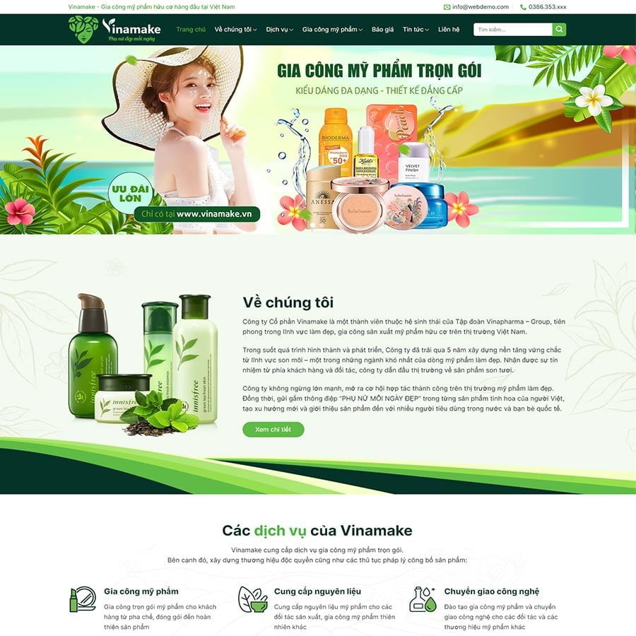 Thiết kế website gia công mỹ phẩm 02