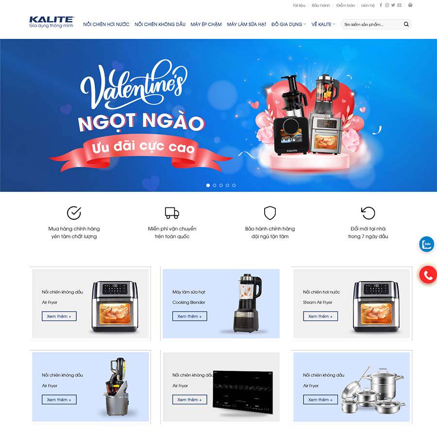 Thiết kế website bán thiết bị gia dụng 02