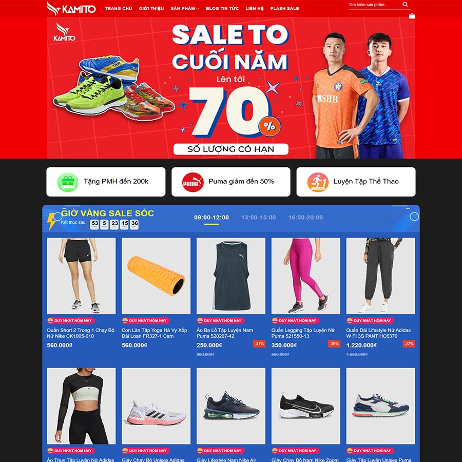 Thiết kế website bán giày dép
