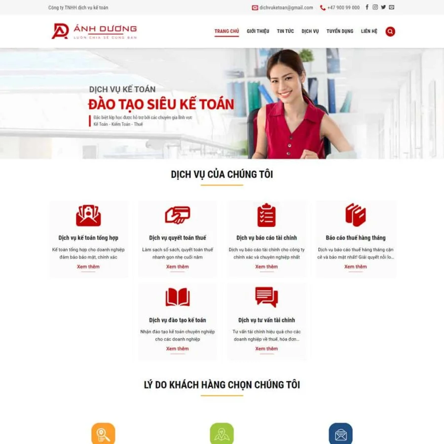 Thiết kế website giới thiệu công ty dịch vụ kế toán