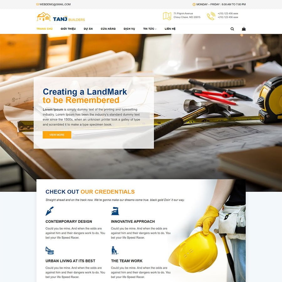 Thiết kế website giới thiệu công ty xây dựng 02