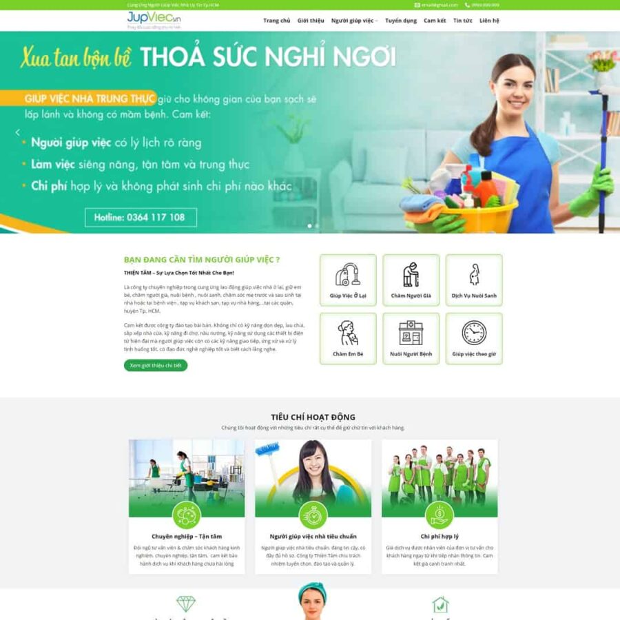 Thiết kế website dịch vụ giúp việc nhà