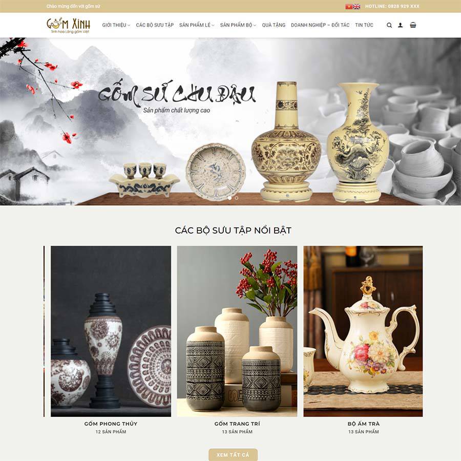 Thiết kế website bán gốm sứ 02