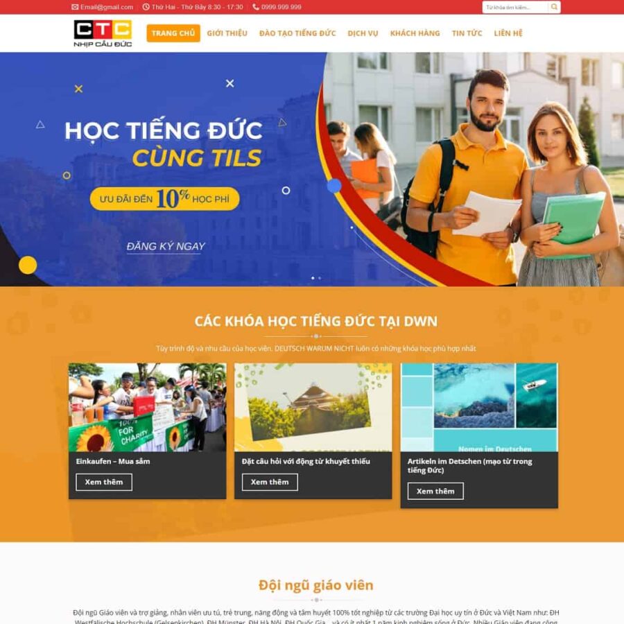 Thiết kế website trung tâm đào tạo tiếng Đức