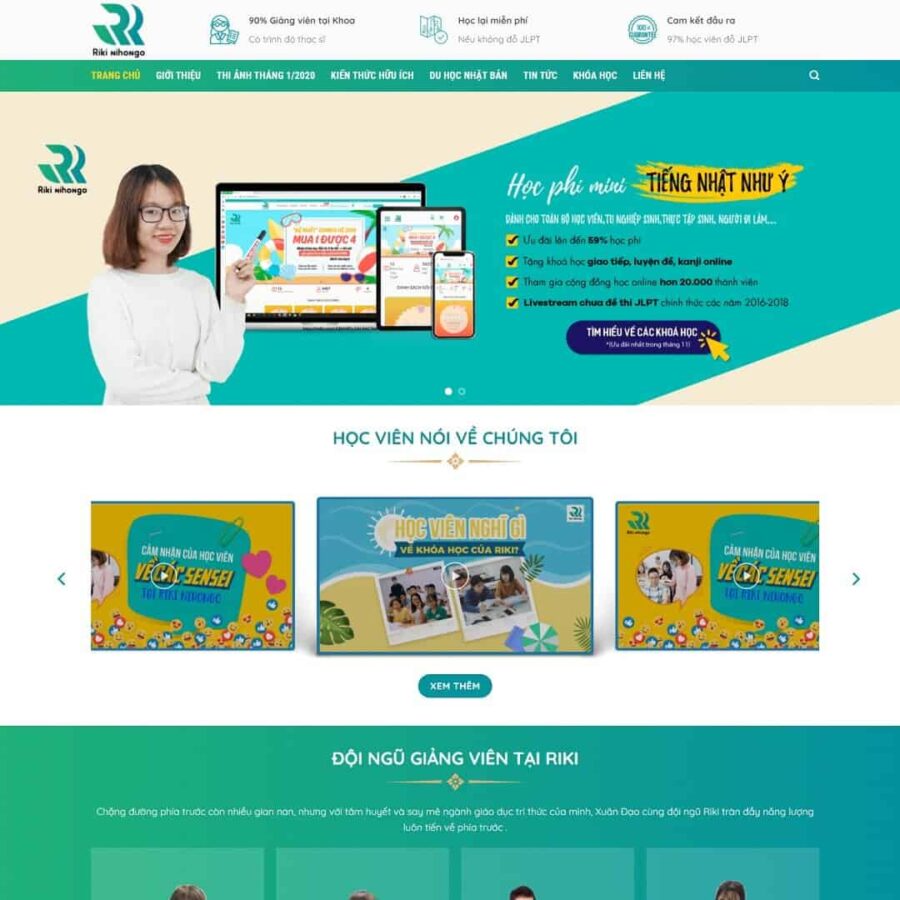 Thiết kế website trung tâm học tiếng Nhật