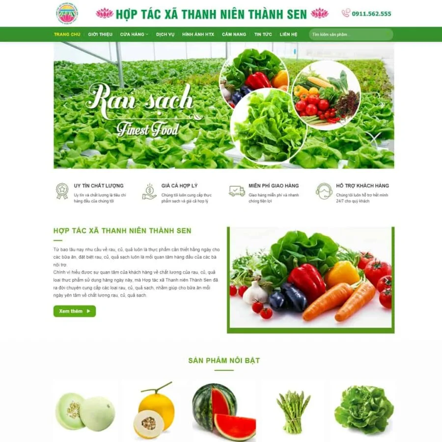 Thiết kế website hợp tác xã nông sản