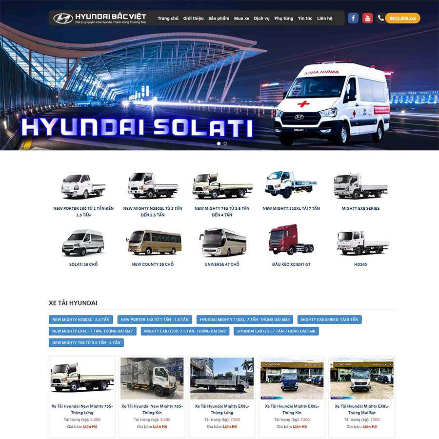 Thiết kế website bán ô tô Hyundai