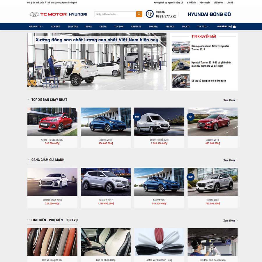 Thiết kế website bán xe Hyundai 02