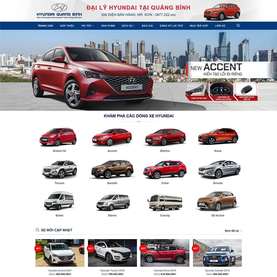 Thiết kế website bán xe Hyundai 03