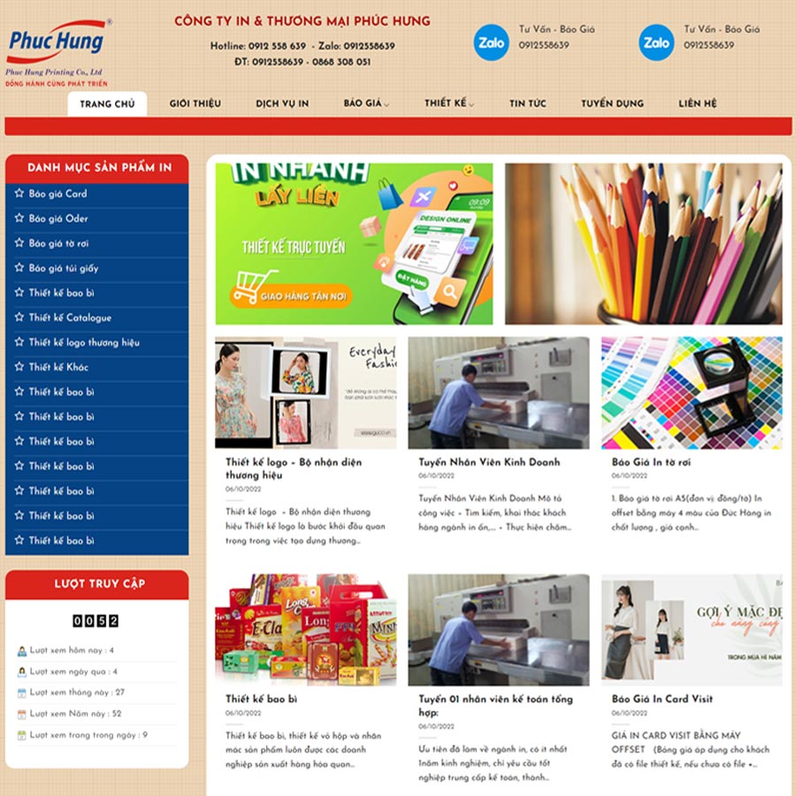 Thiết kế website công ty in ấn 03