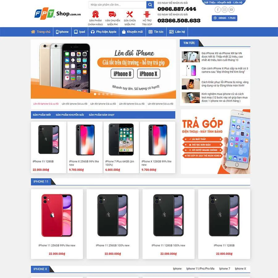Thiết kế website bán iphone