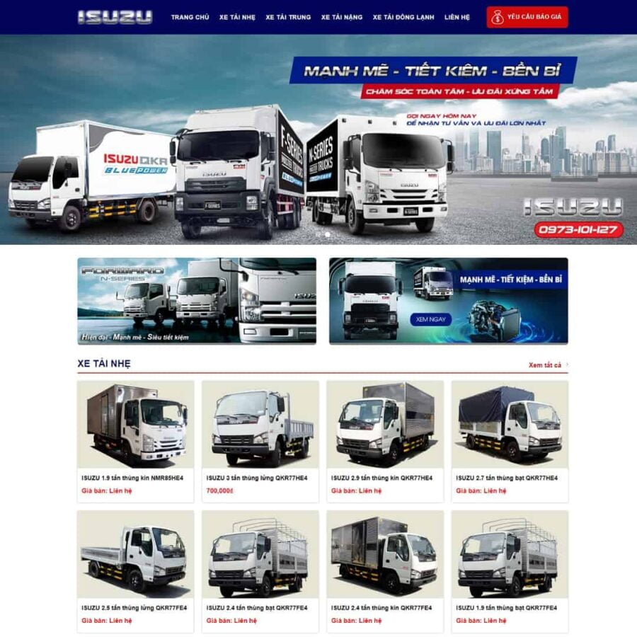 Thiết kế website bán xe tải