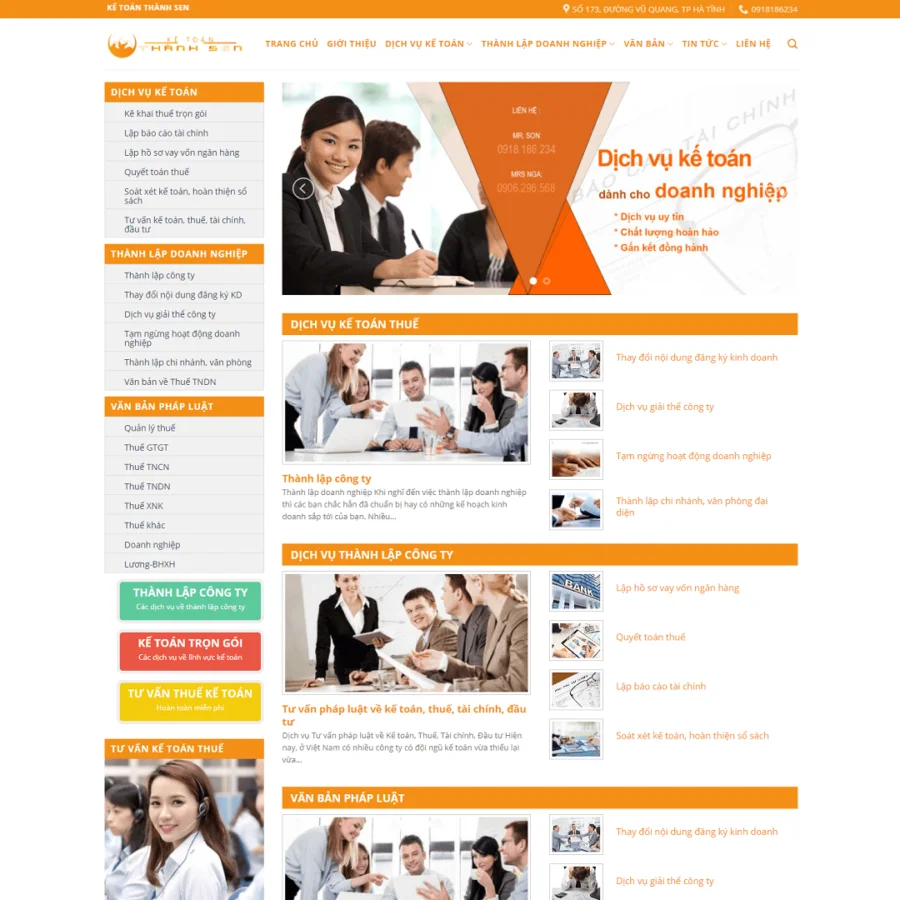 Thiết kế website công ty dịch vụ kế toán 02