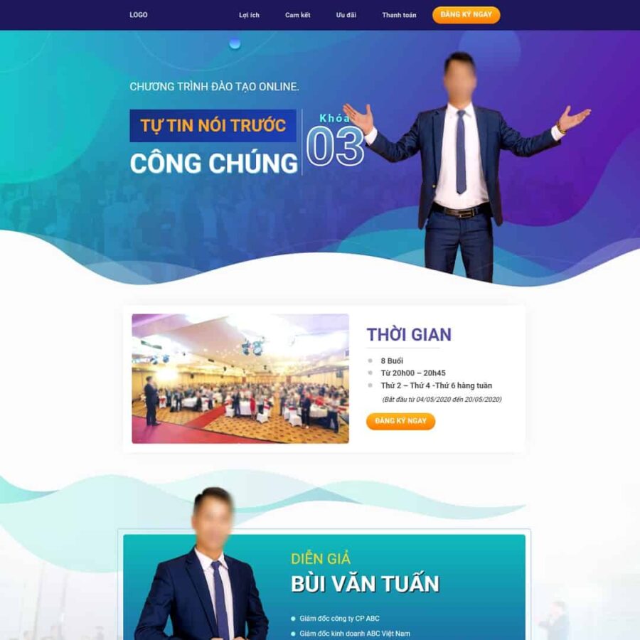Thiết kế website landing page khóa học giao tiếp