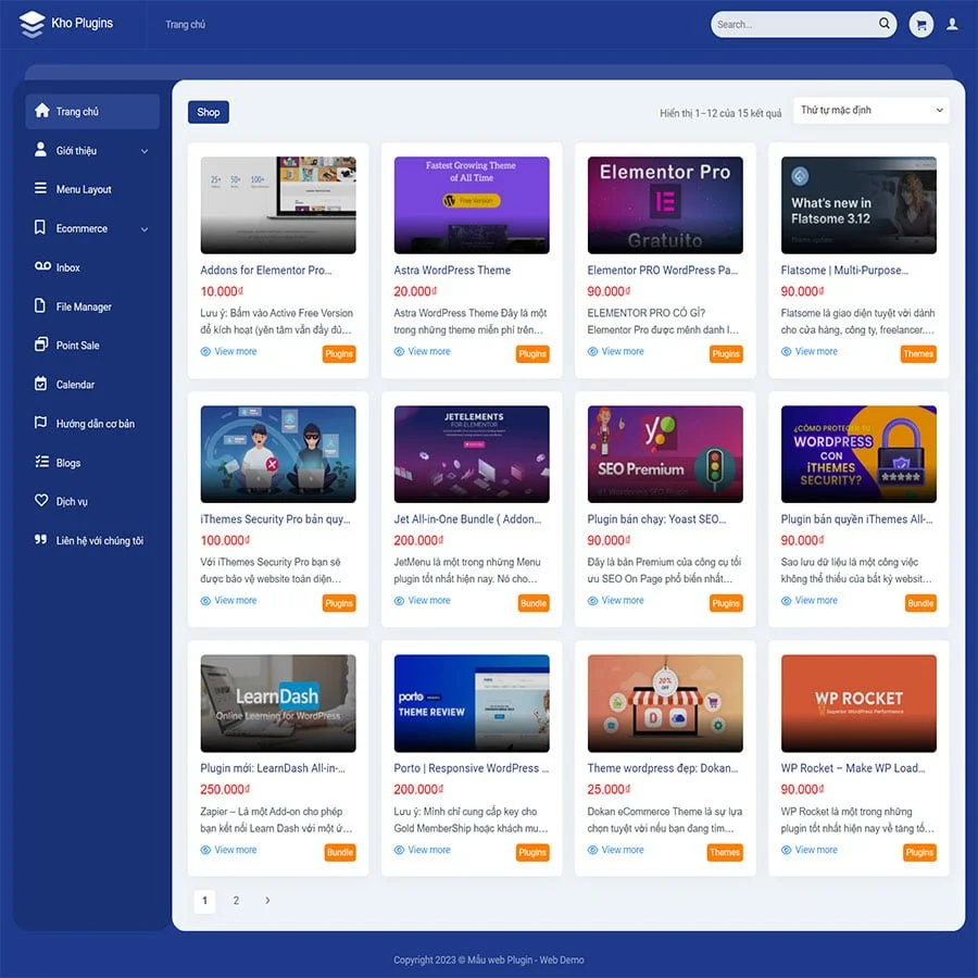 Thiết kế website bán plugin