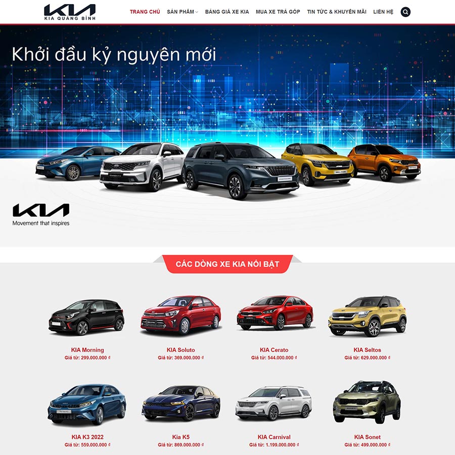 Thiết kế website bán ô tô KIA