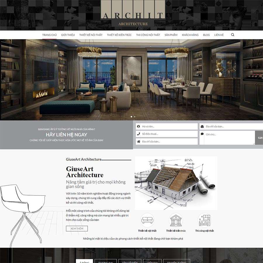 Thiết kế website công ty kiến trúc 02