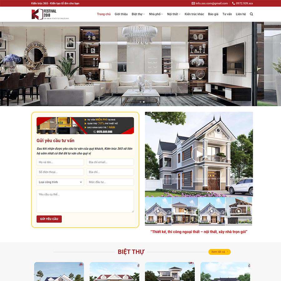 Thiết kế website công ty kiến trúc 03