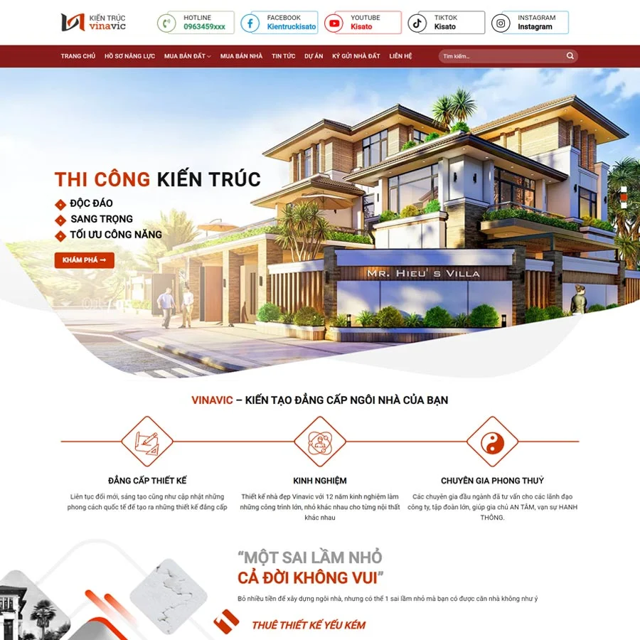 Thiết kế website kiến trúc 05