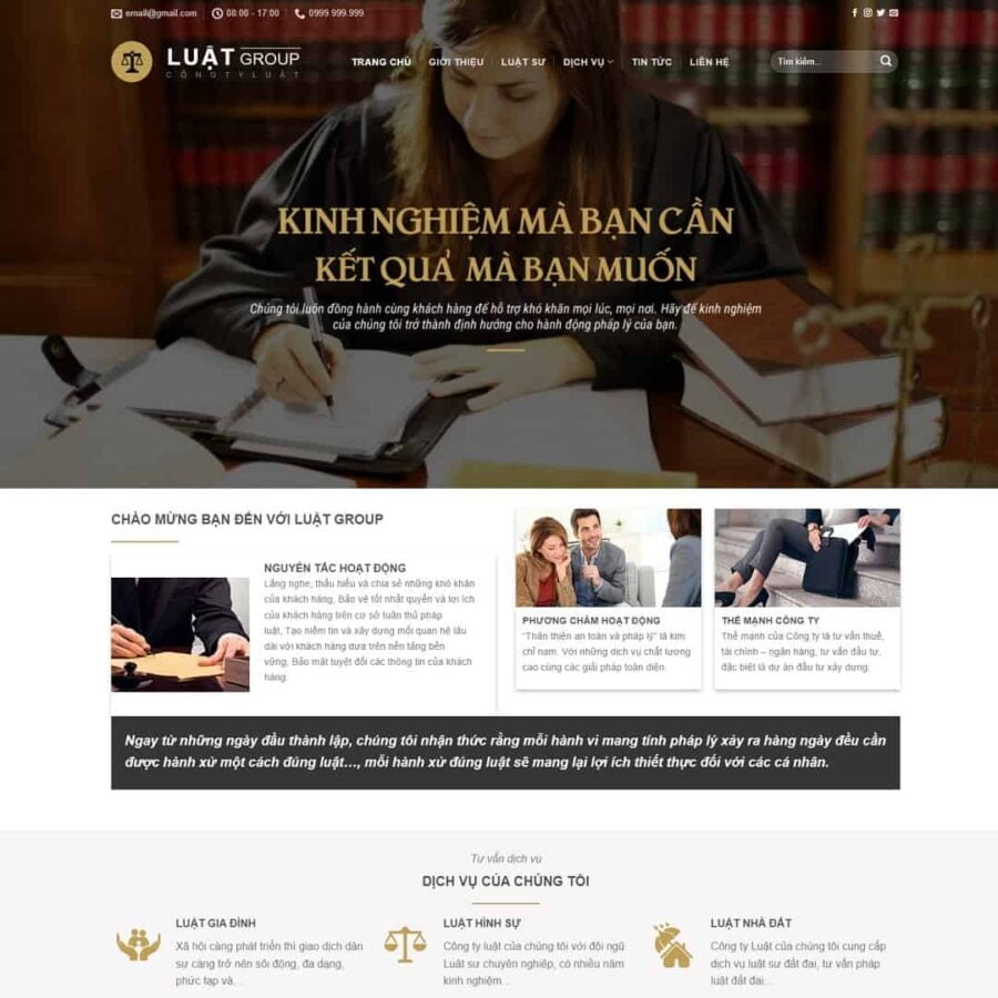 Thiết kế website công ty Luật 02