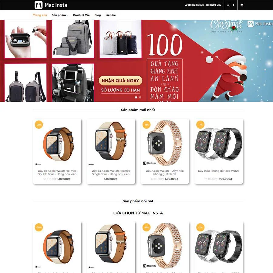Thiết kế website shop phụ kiện mac