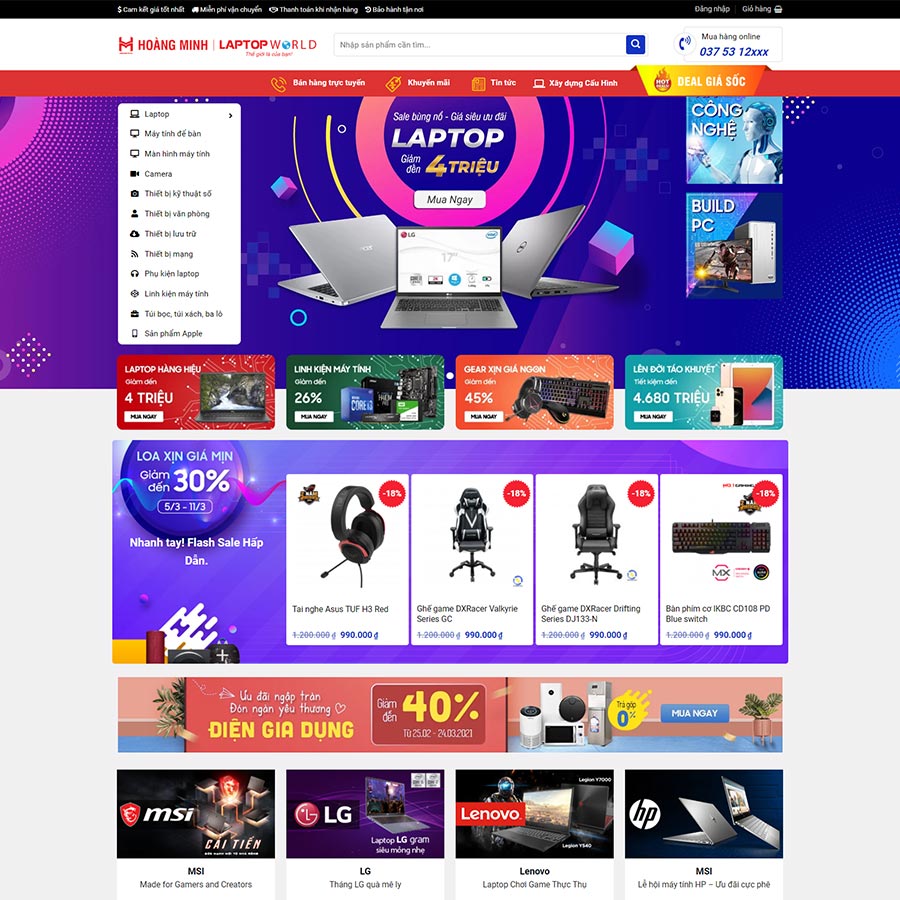 Thiết kế website bán máy tính