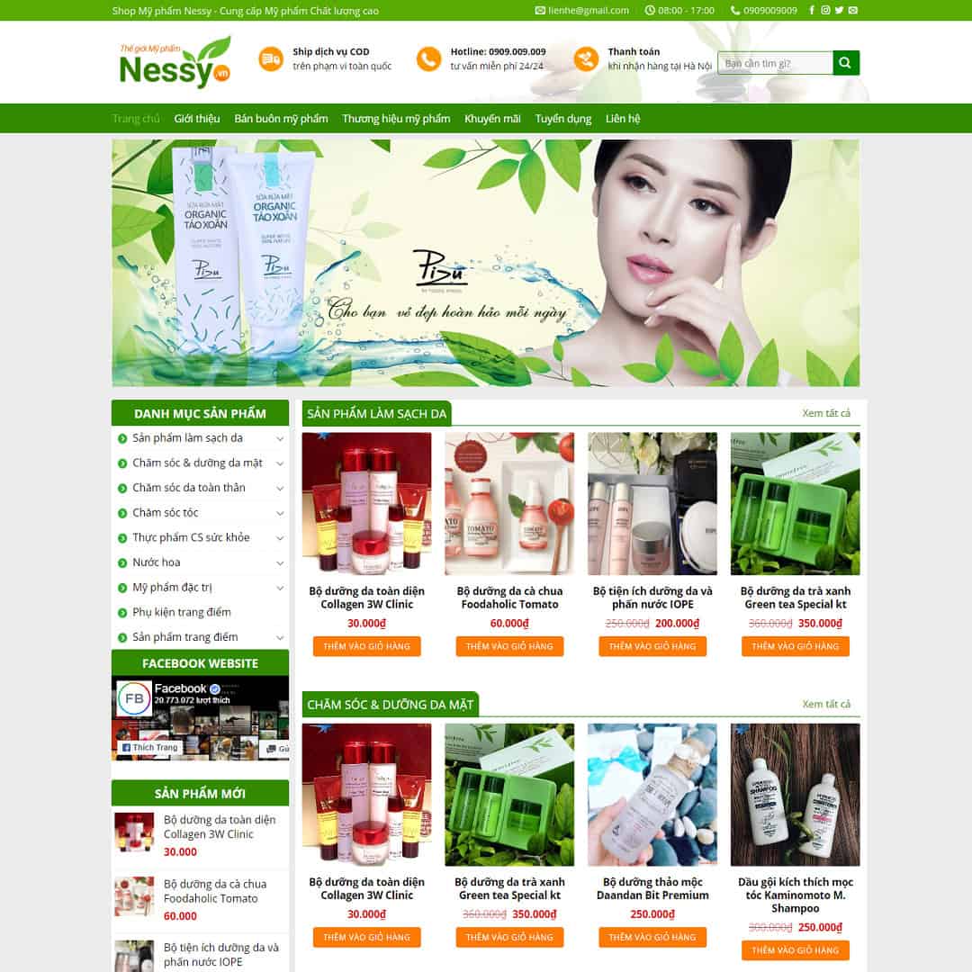 Thiết kế website Shop mỹ phẩm 02