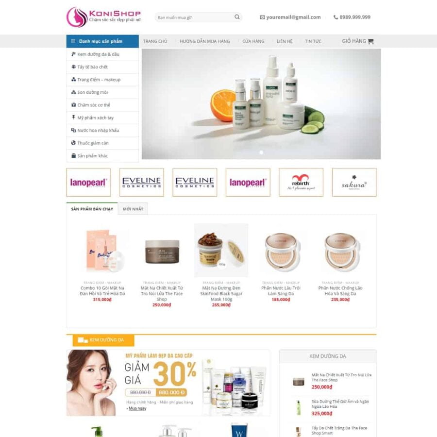 Thiết kế website Shop mỹ phẩm 08