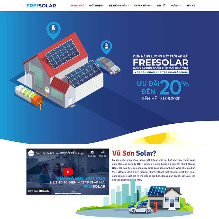 Thiết kế website điện mặt trời