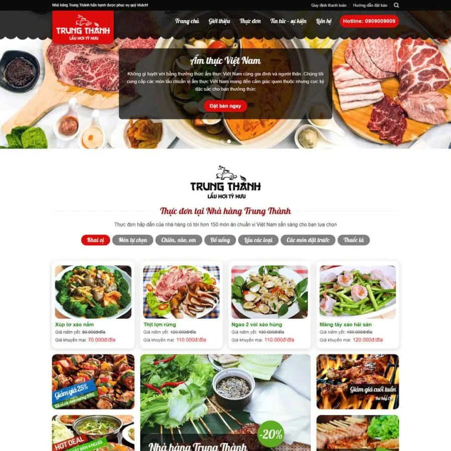Thiết kế website nhà hàng
