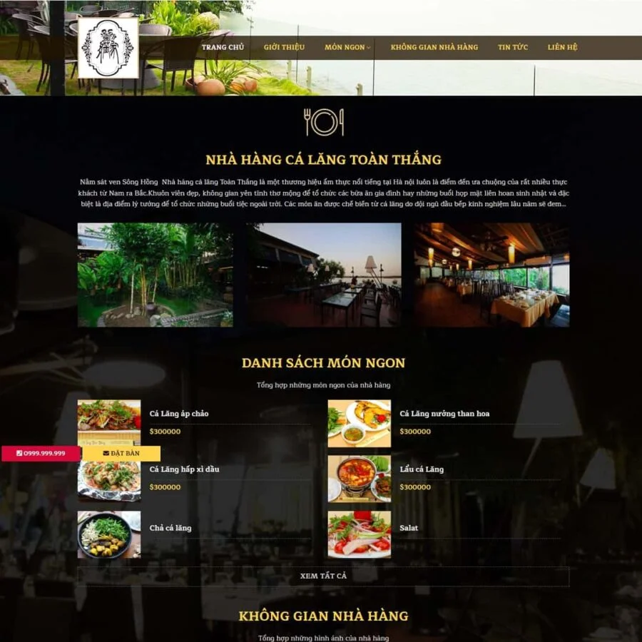 Thiết kế website nhà hàng 02