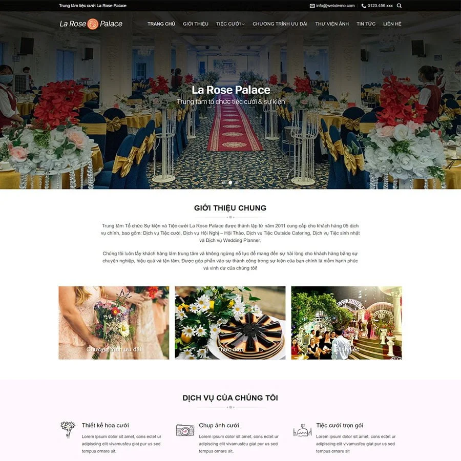 Thiết kế website nhà hàng tiệc cưới