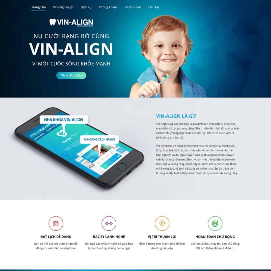 Thiết kế website lading page nha khoa 01