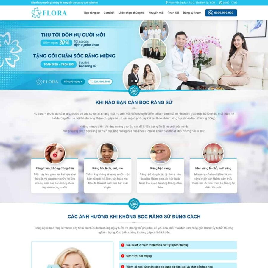 Thiết kế website lading page nha khoa 02