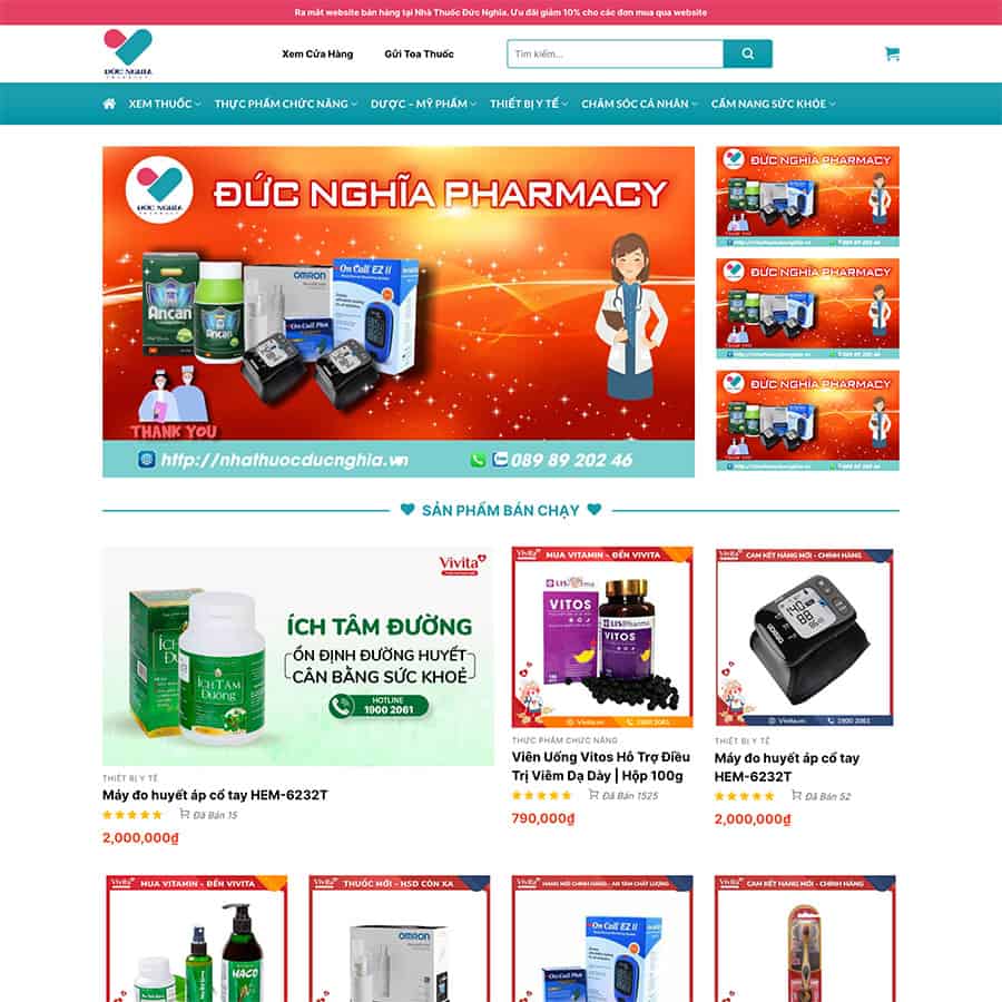 Thiết kế website nhà thuốc