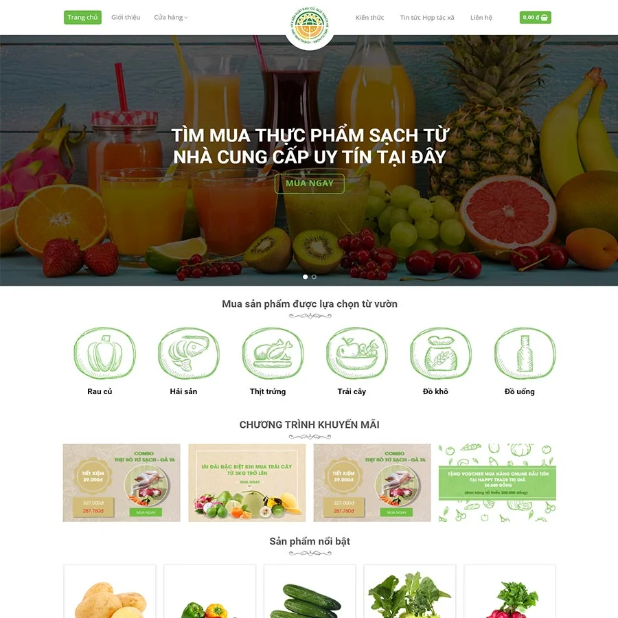 Thiết kế website nông sản 03