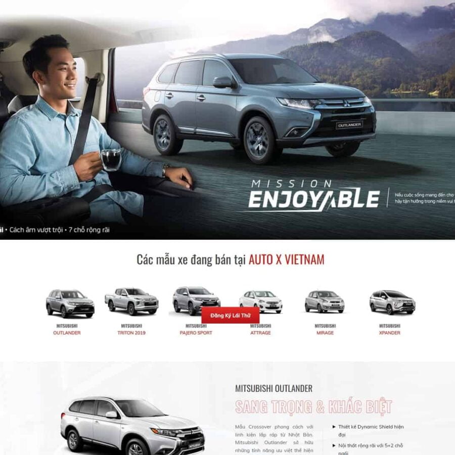 Thiết kế website Landing page giới thiệu ôtô