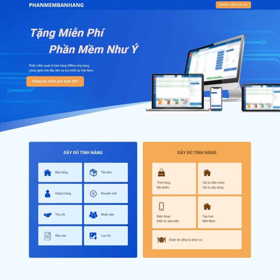 Thiết kế website Landing page giới thiệu phần mềm