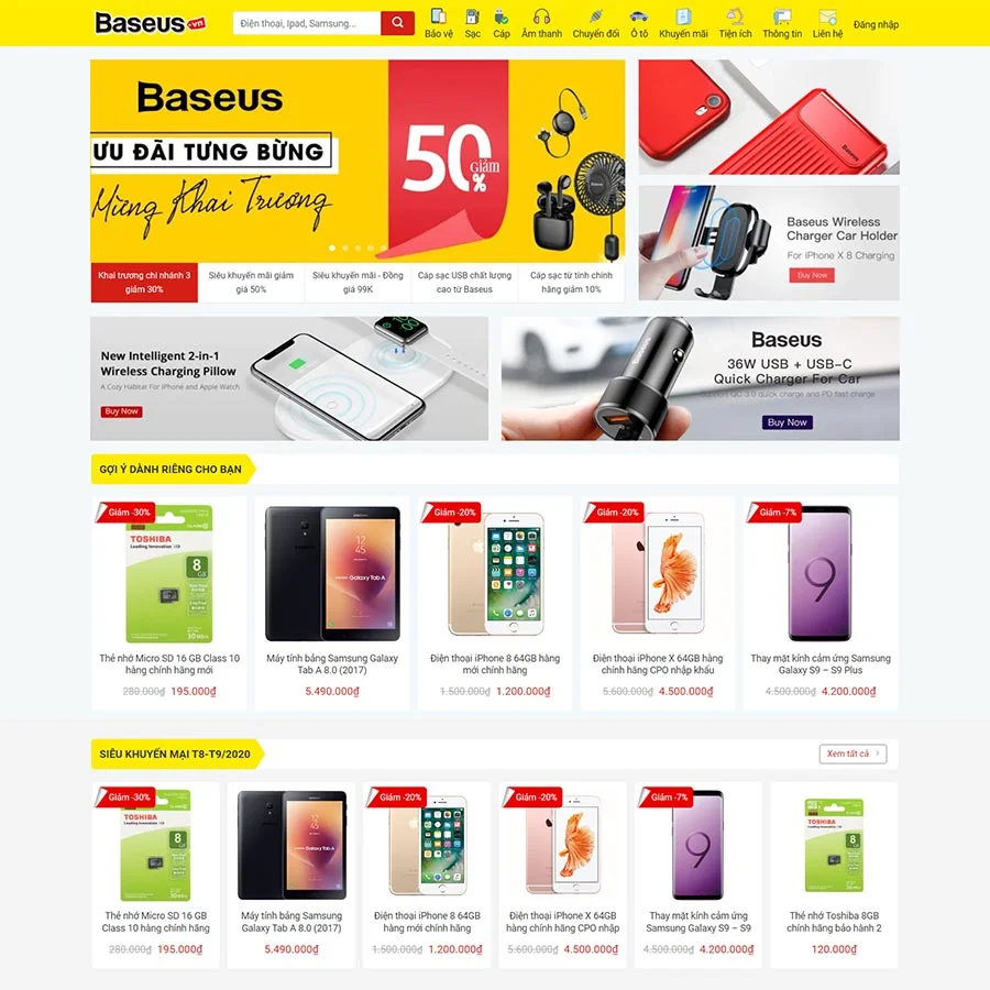 Thiết kế website phụ kiện điện thoại