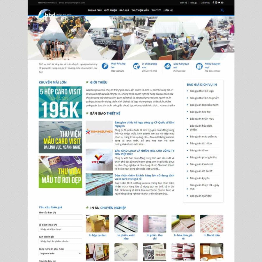 Thiết kế website dịch vụ thiết kế