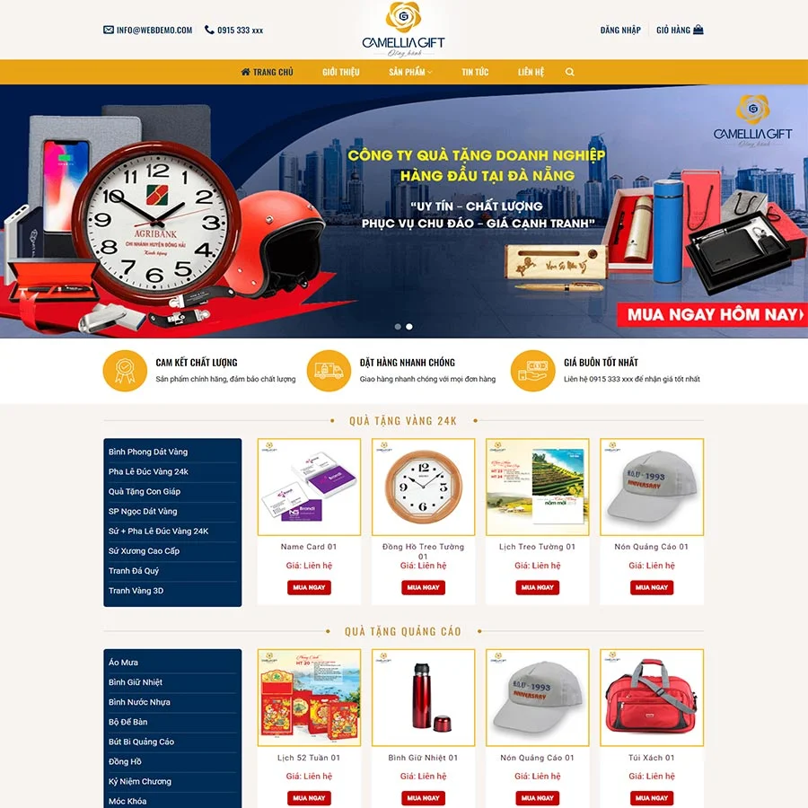 Thiết kế website quà tặng doanh nghiệp