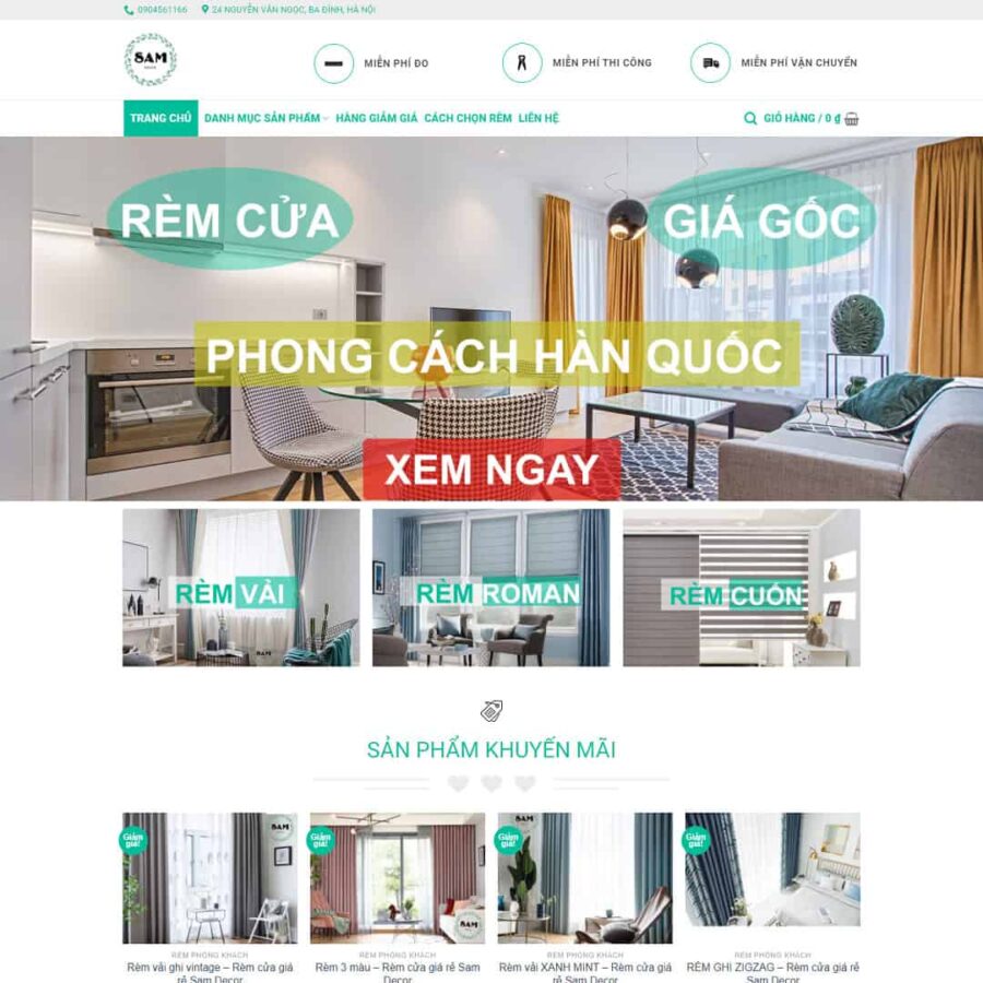 Thiết kế website bán rèm cửa