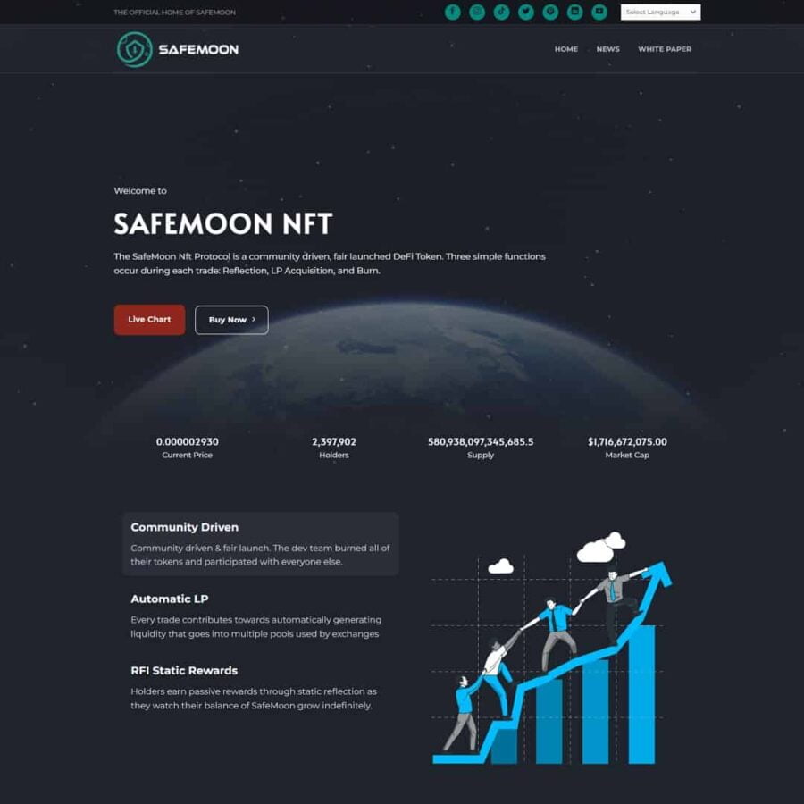 Thiết kế website Landing page giới thiệu tiền điện tử - crypto 01