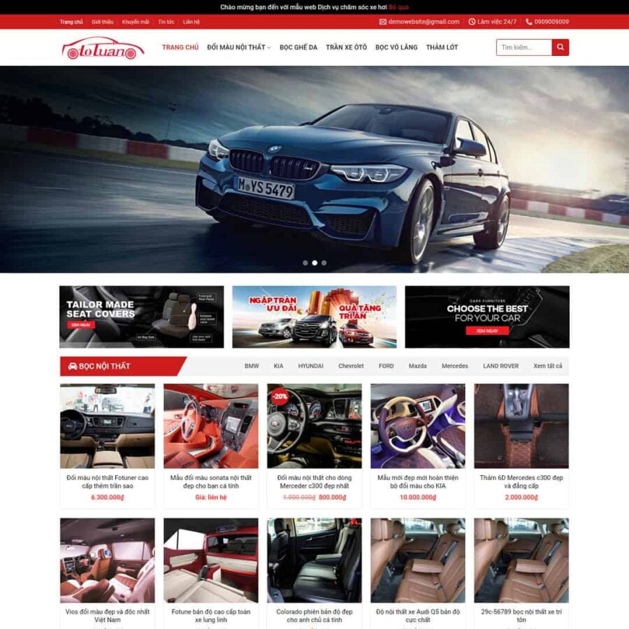 Thiết kế website bán nội thất ô tô