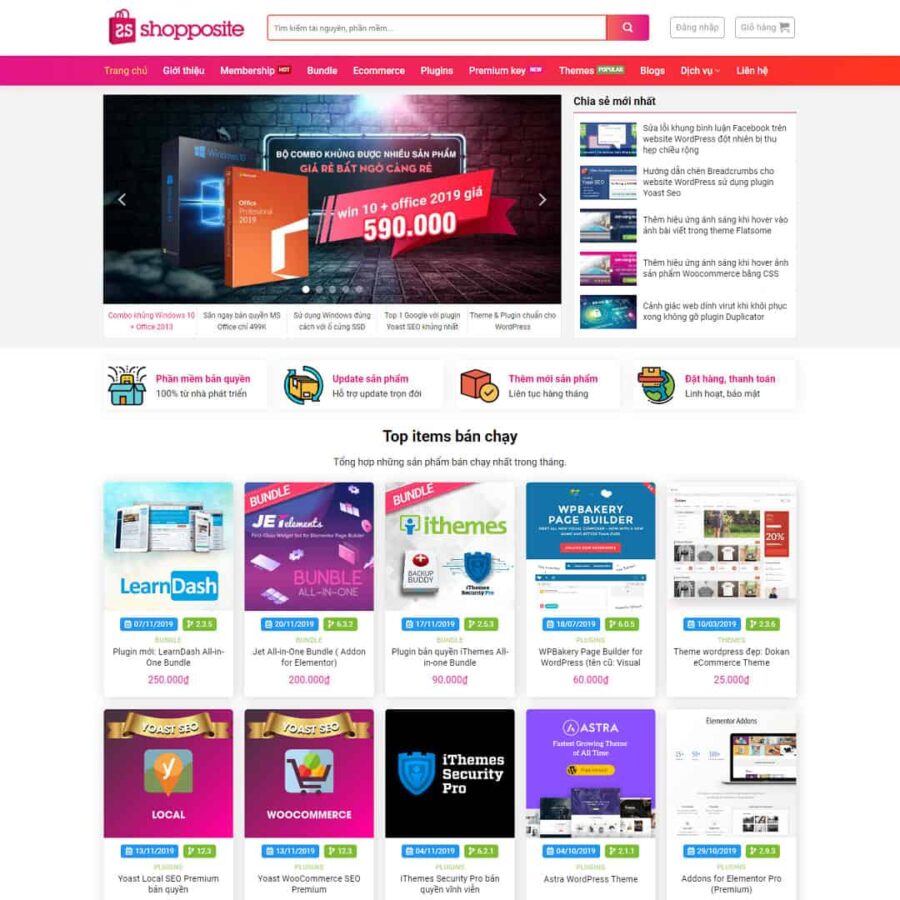 Thiết kế website Shop bán tài nguyên