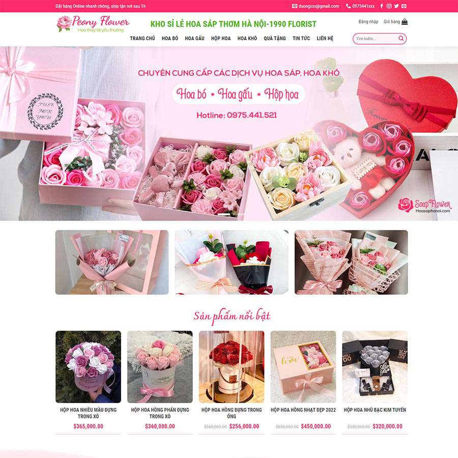 Thiết kế website cửa hàng bán hoa 03