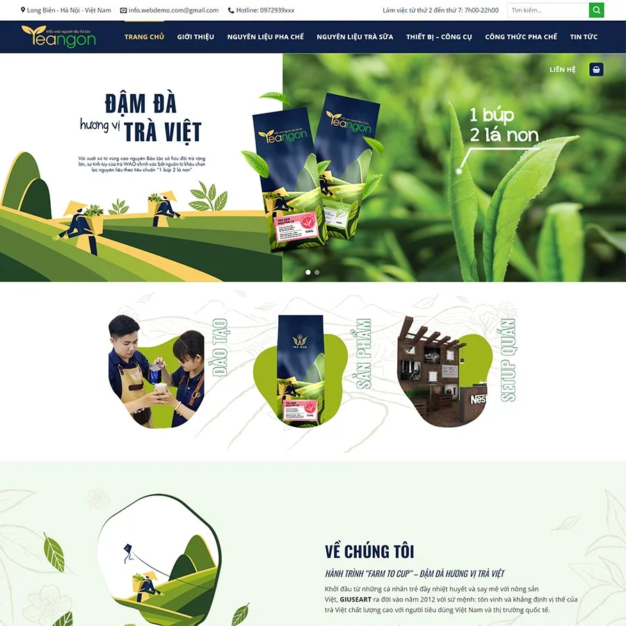 Thiết kế website bán nguyên liệu trà sữa 02