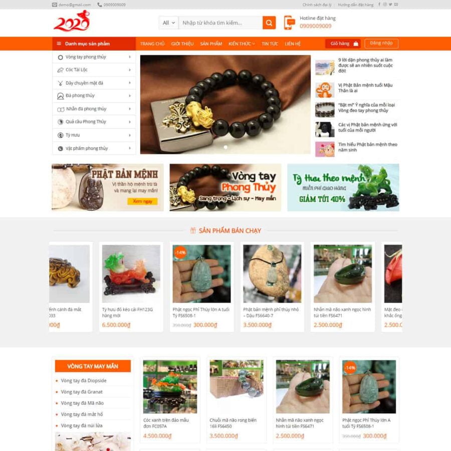 Thiết kế website Shop bán vật phẩm phong thủy