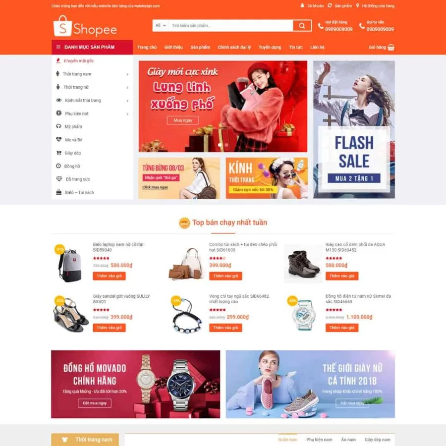 Thiết kế website Shop thời trang