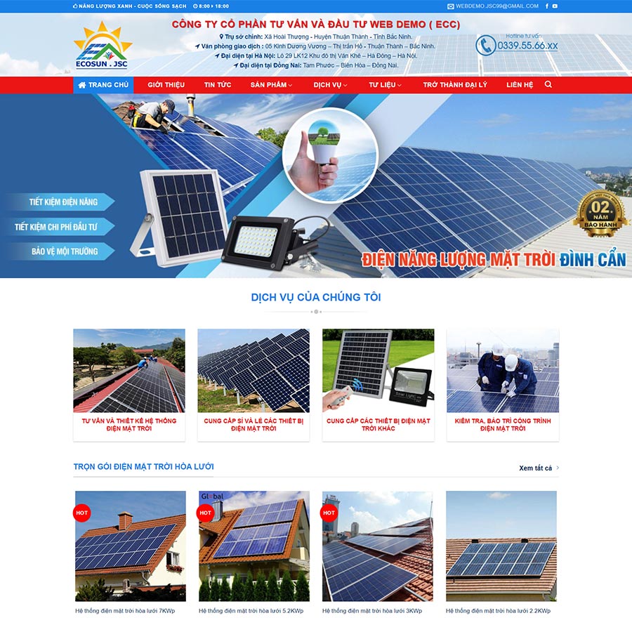Thiết kế website điện năng lượng mặt trời 02